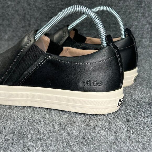 Taos Twin Gore Lux Slip On Sneakers Womens Size 7.5 Black Leather Comfort Loafer - Picture 5 of 13